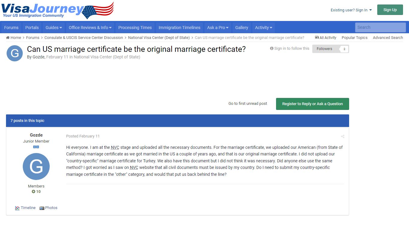 Can US marriage certificate be the original marriage certificate ...